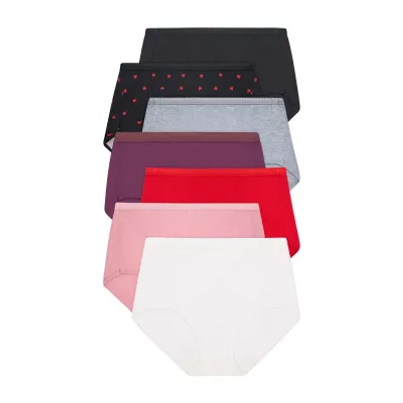 Hanes Ultimate™ Cool Comfort™ Cotton Ultra Soft Womens Average + Full Figure Cooling 7 Pack Brief Panty 40h7cc