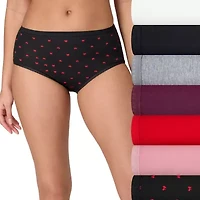 Hanes Ultimate™ Cool Comfort™ Cotton Ultra Soft Womens Average + Full Figure Cooling 7 Pack Brief Panty 40h7cc