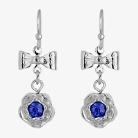 1928 Womens Crystal Bow Flower Drop Earrings