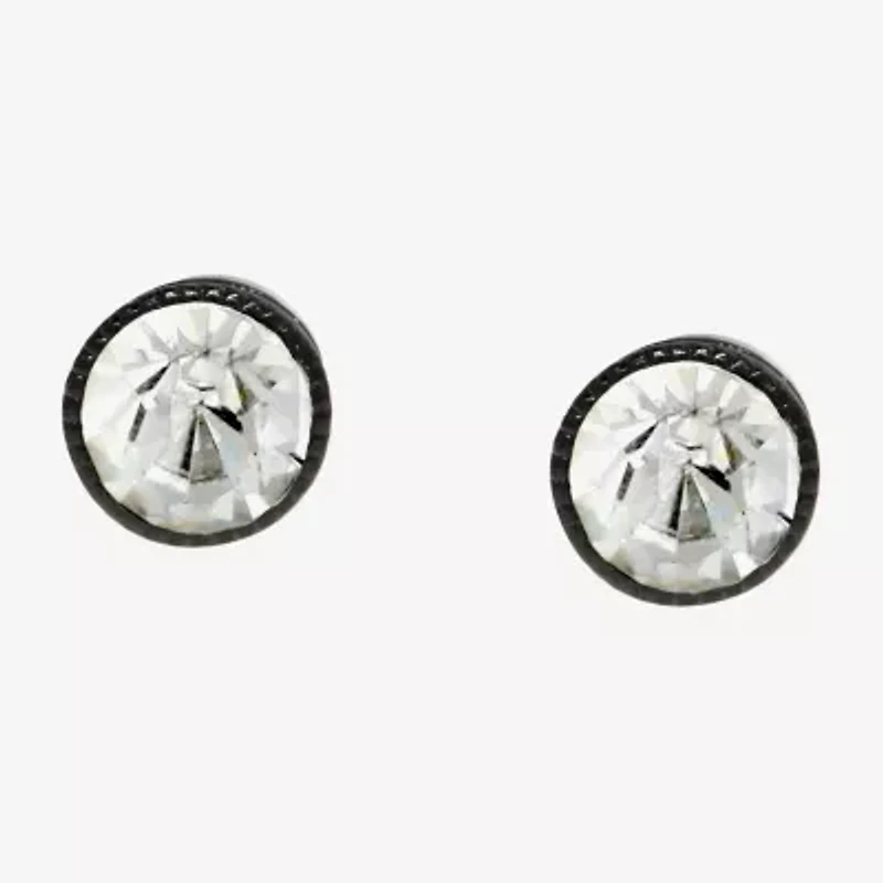 1928 Crystal 1/4 Inch Round Stud Earrings