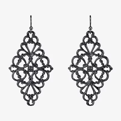 1928 Filigree Womens Diamond Drop Earrings