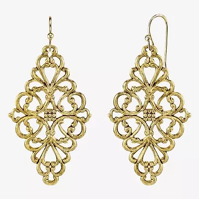 1928 Filigree Womens Diamond Drop Earrings