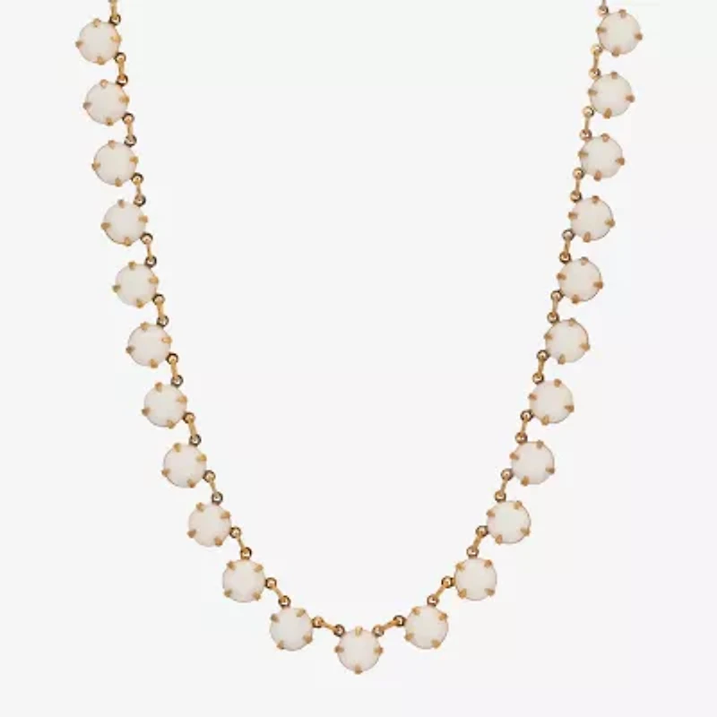 1928 Womens White 16 Inch Collar Necklace