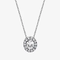 1928 Womens White Crystal Alloy Snowflake 16 Inch Pendant Necklace