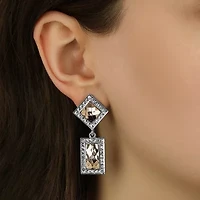 1928 Womens Square Drop Earrings