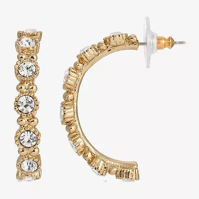 1928 Womens Crystal 1 Inch Hoop Earrings
