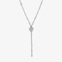 1928 Silver Tone Bolo Womens Crystal Alloy 16 Inch Y Necklace