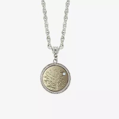 1928 Tree Of Life Womens Crystal Alloy Round 16 Inch Pendant Necklace