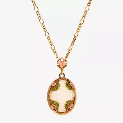 1928 Womens Alloy Flower 30 Inch Pendant Necklace