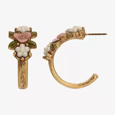 1928 Rose Womens 28mm Flower Hoop Earrings