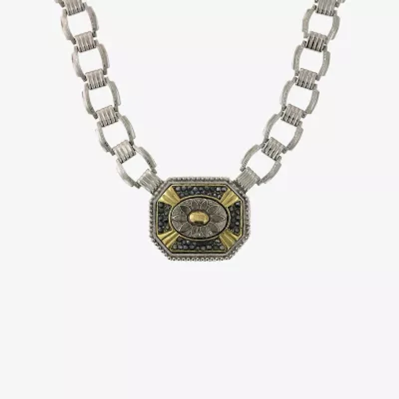 1928 Silver Tone Womens Gray 16 Inch Collar Necklace