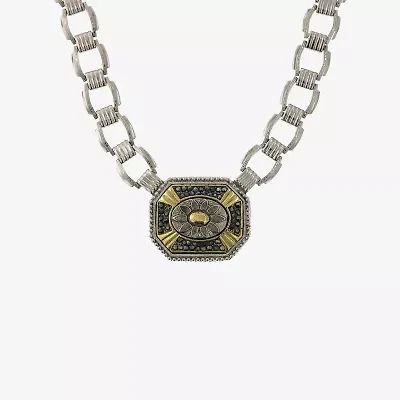 1928 Silver Tone Womens Gray 16 Inch Collar Necklace