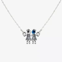 1928 Girls Holding Hands Womens Crystal Alloy 16 Inch Pendant Necklace