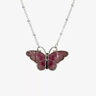 1928 Womens Alloy Butterfly 16 Inch Pendant Necklace