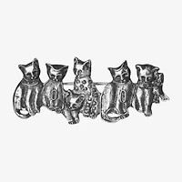 1928 Silver Tone Cat Brooch
