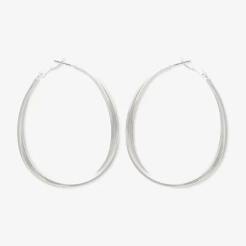 Bold Elements Womens Stainless Steel 53.3mm Hoop Earrings