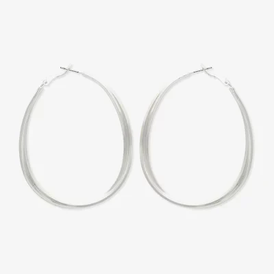 Bold Elements Womens Stainless Steel 53.3mm Hoop Earrings
