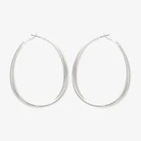 Bold Elements Womens Stainless Steel 53.3mm Hoop Earrings