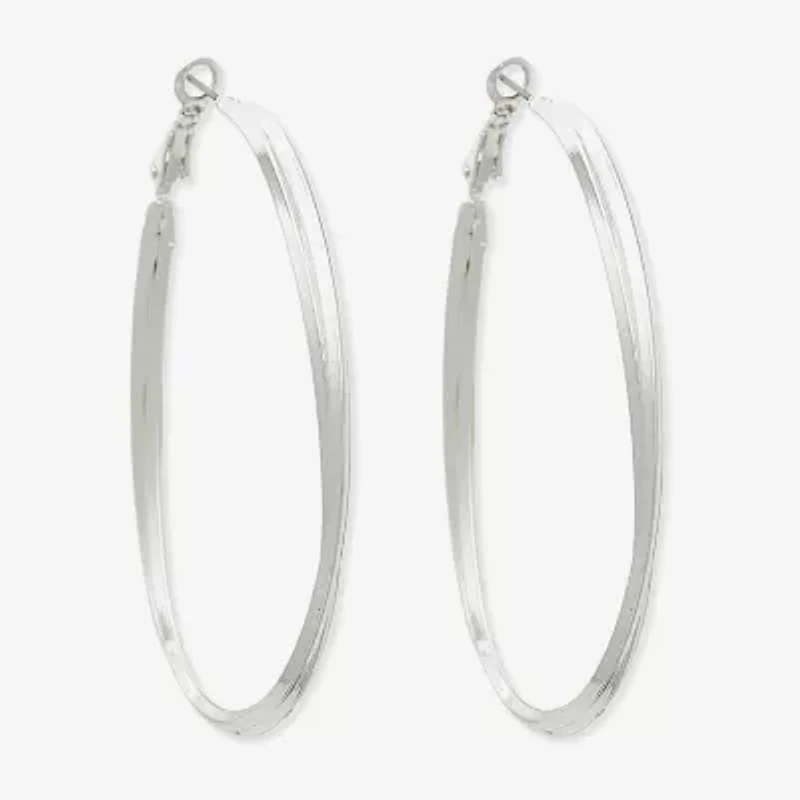 Bold Elements Womens Stainless Steel 53.3mm Hoop Earrings
