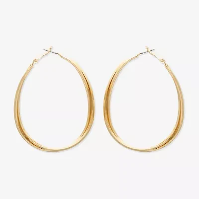 Bold Elements Womens Stainless Steel 53.3mm Hoop Earrings
