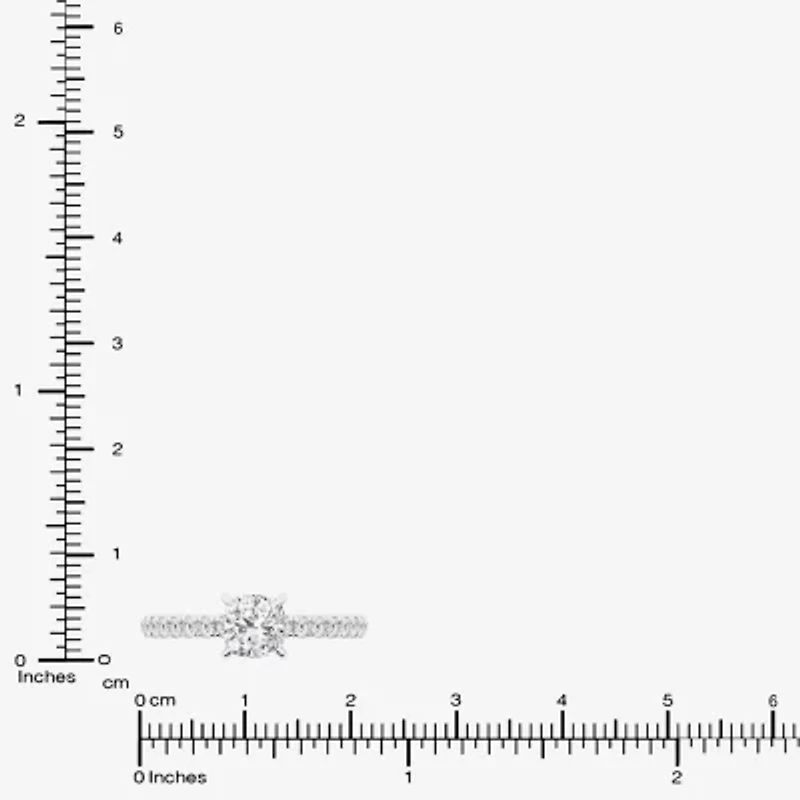 Limited Quantities! (G \ Si1) Womens 1 1/4 CT. T.W. Lab Grown White Diamond 14K White Gold Cushion Side Stone Engagement Ring