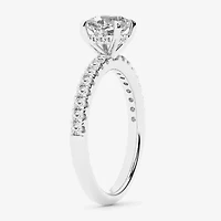 Limited Quantities! (G \ Si1) Womens 1 1/4 CT. T.W. Lab Grown White Diamond 14K White Gold Cushion Side Stone Engagement Ring