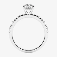 Limited Quantities! (G \ Si1) Womens 1 1/4 CT. T.W. Lab Grown White Diamond 14K White Gold Oval Side Stone Engagement Ring