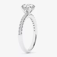 Limited Quantities! (G \ Si1) Womens 1 1/4 CT. T.W. Lab Grown White Diamond 14K White Gold Oval Side Stone Engagement Ring