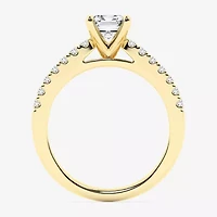 Limited Quantities! (G \ Vs1-Vs2) Womens 1 1/2 CT. T.W. Lab Grown White Diamond 14K Gold Side Stone Engagement Ring