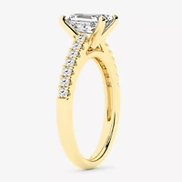 Limited Quantities! (G \ Vs1-Vs2) Womens 1 1/2 CT. T.W. Lab Grown White Diamond 14K Gold Side Stone Engagement Ring
