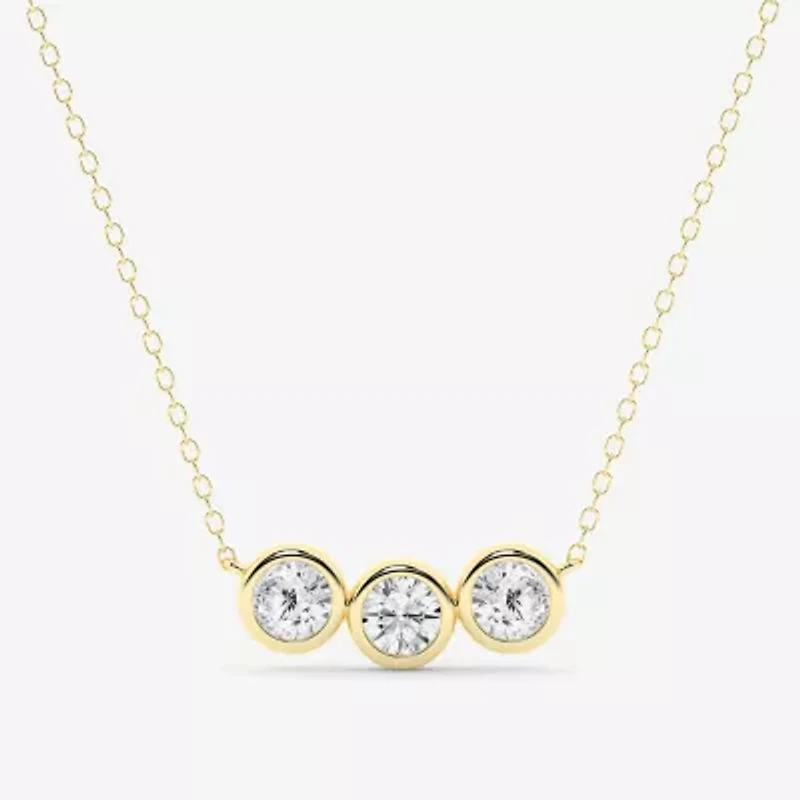 Limited Quantities! (G \ Si1) Womens 1 CT. Lab Grown White Diamond 14K Gold Pendant Necklace