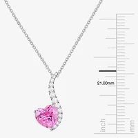 Womens Lab Created Pink Sapphire Sterling Silver Heart 3-pc. Jewelry Set