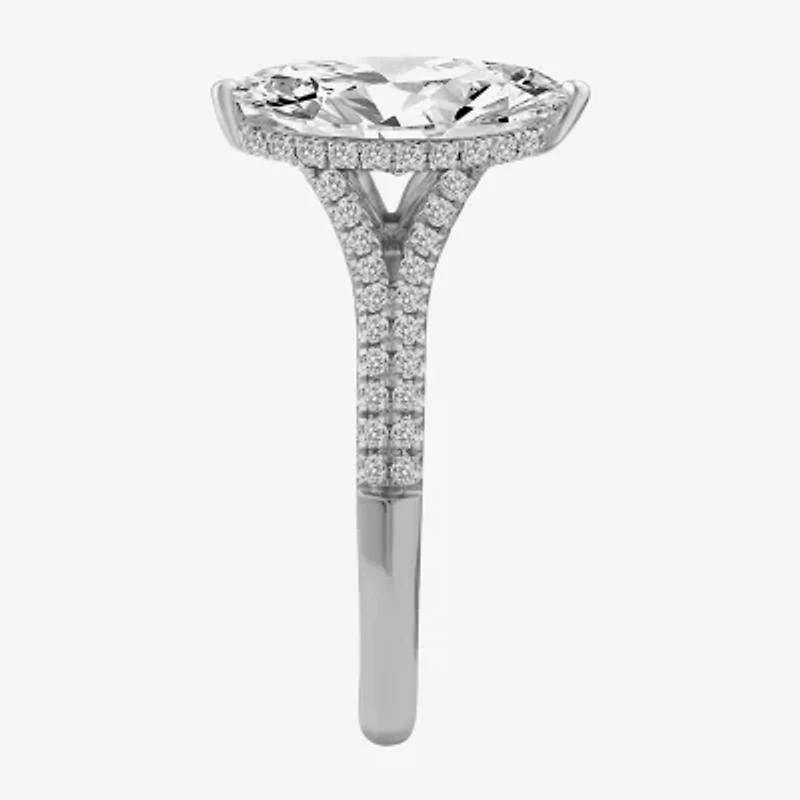 (F, Vs2) Womens 2 3/8 Ct. T.W. Lab Grown White Diamond 10K Gold Marquise Side Stone Engagement Ring