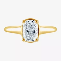 (F / Vs2) Womens 1 1/2 CT. T.W. Lab Grown White Diamond 10K Gold Cushion Solitaire Engagement Ring