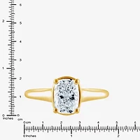 (F / Vs2) Womens 1 1/2 CT. T.W. Lab Grown White Diamond 10K Gold Cushion Solitaire Engagement Ring