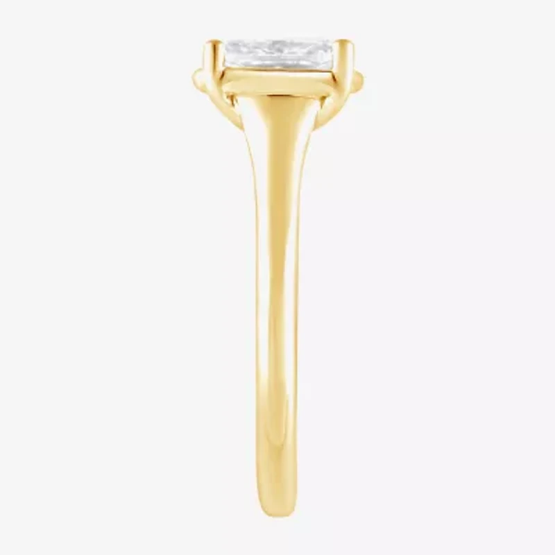 (F / Vs2) Womens 1 1/2 CT. T.W. Lab Grown White Diamond 10K Gold Cushion Solitaire Engagement Ring