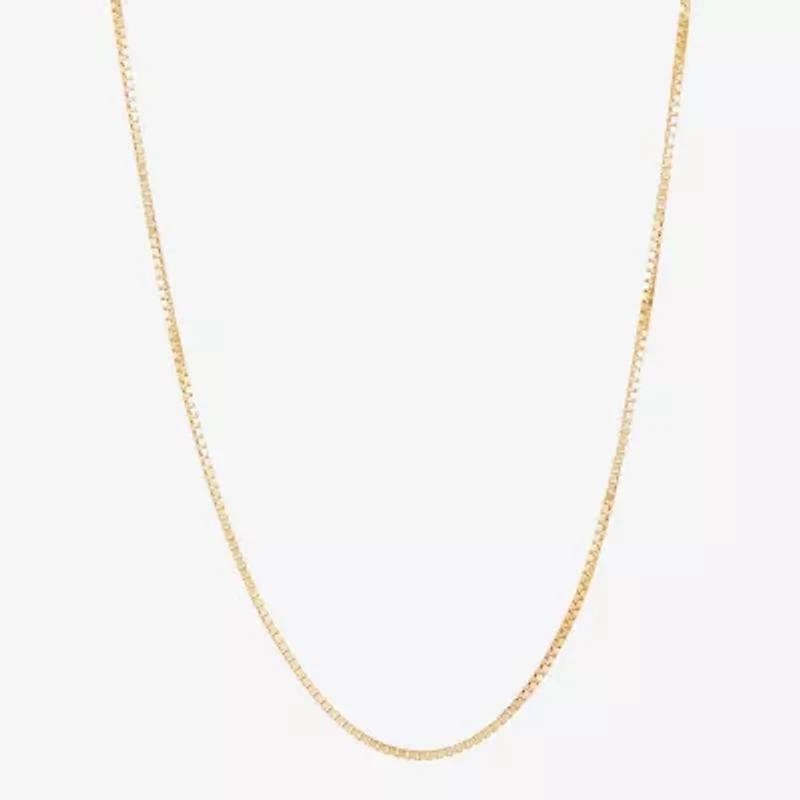 Made in Italy Womens 14K Gold 22 Inch Box Chain Necklace