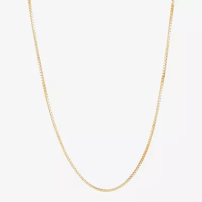 Made in Italy Womens 14K Gold 22 Inch Box Chain Necklace