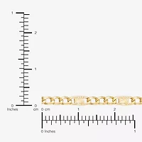 Made in Italy Womens 14K Gold 7.5 Inch Semisolid Figaro Chain Bracelet