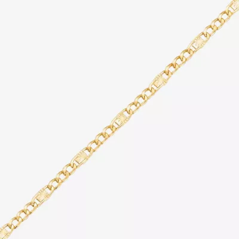 Made in Italy Womens 14K Gold 7.5 Inch Semisolid Figaro Chain Bracelet