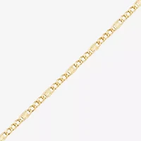 Made in Italy Womens 14K Gold 7.5 Inch Semisolid Figaro Chain Bracelet
