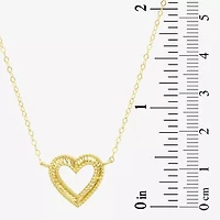 Womens 10K Gold Heart 16 Inch Pendant Necklace