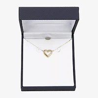 Womens 10K Gold Heart 16 Inch Pendant Necklace