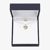 Womens 10K Gold Heart 18 Inch Pendant Necklace