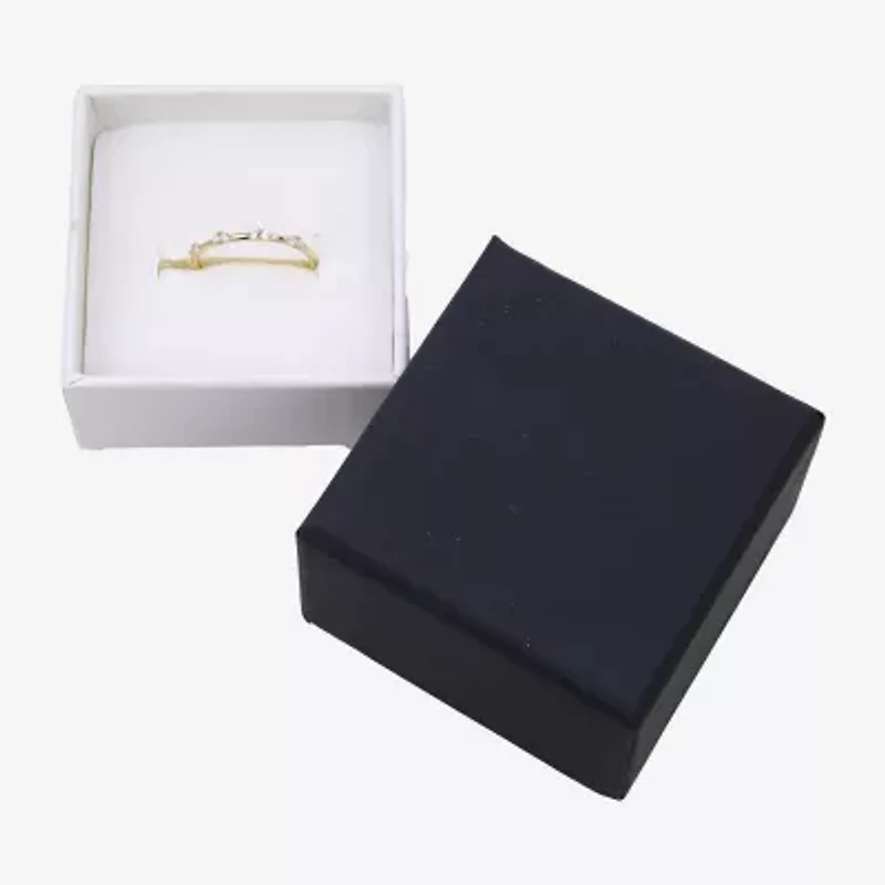 Gold Addiction Womens Cubic Zirconia 10K Gold Round Band