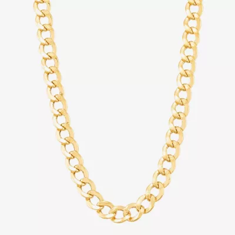 Bonded Brilliance Womens 14K Gold Over Silver Inch Link Chain Necklace