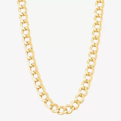 Bonded Brilliance Womens 14K Gold Over Silver Inch Link Chain Necklace