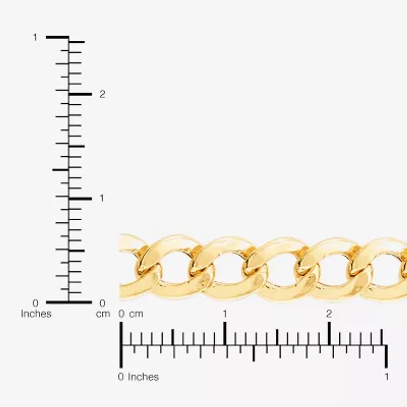 Bonded Brilliance Womens 14K Gold Over Silver Inch Link Chain Necklace