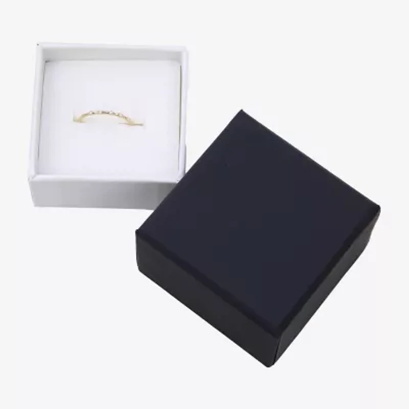 Gold Addiction Womens White Cubic Zirconia 10K Gold Stackable Ring