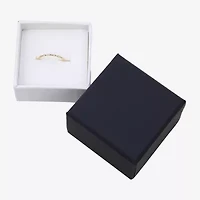 Gold Addiction Womens White Cubic Zirconia 10K Gold Stackable Ring
